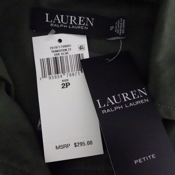 Ralph Lauren Belted Twill Field Jacket / Blazer Petite Women's Size 2P Green - Picture 6 of 9